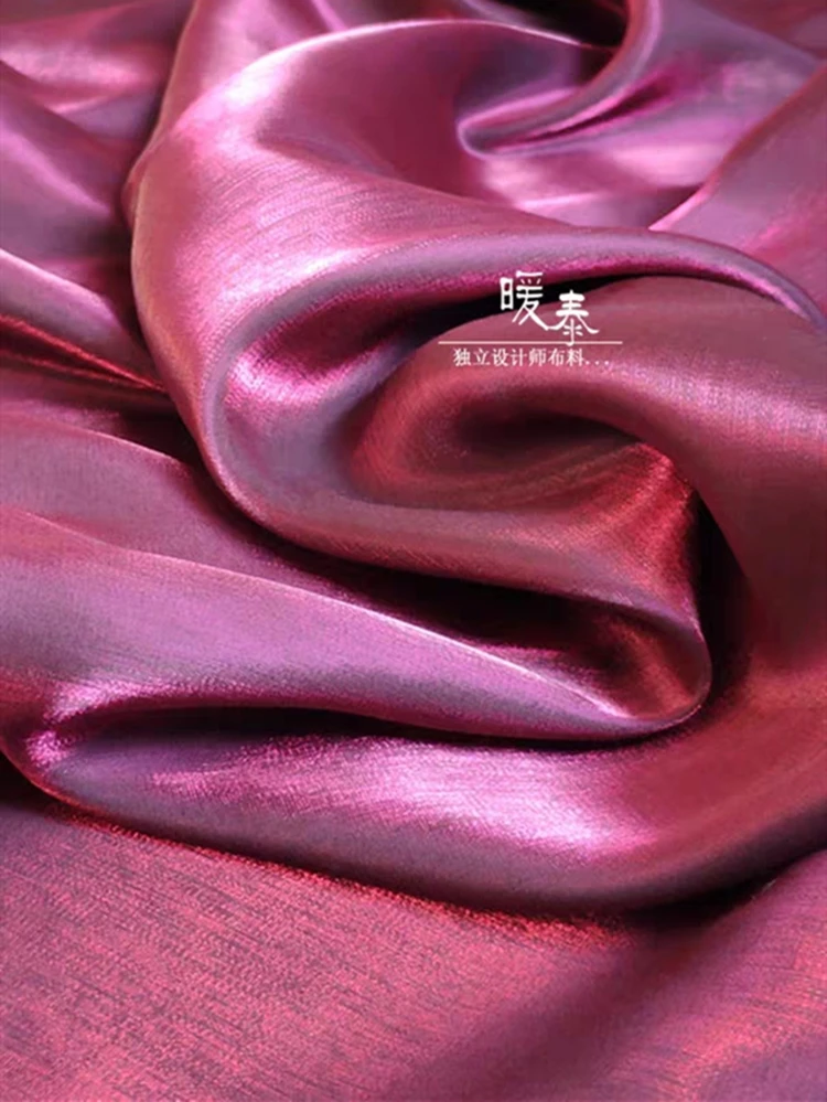 Mercerized Cotton Silk Satin Fabric Purplish Red DIY Decor Kongfu Suits Shirt Pajamas Cheongsam Evening Dress Designer | Дом и сад