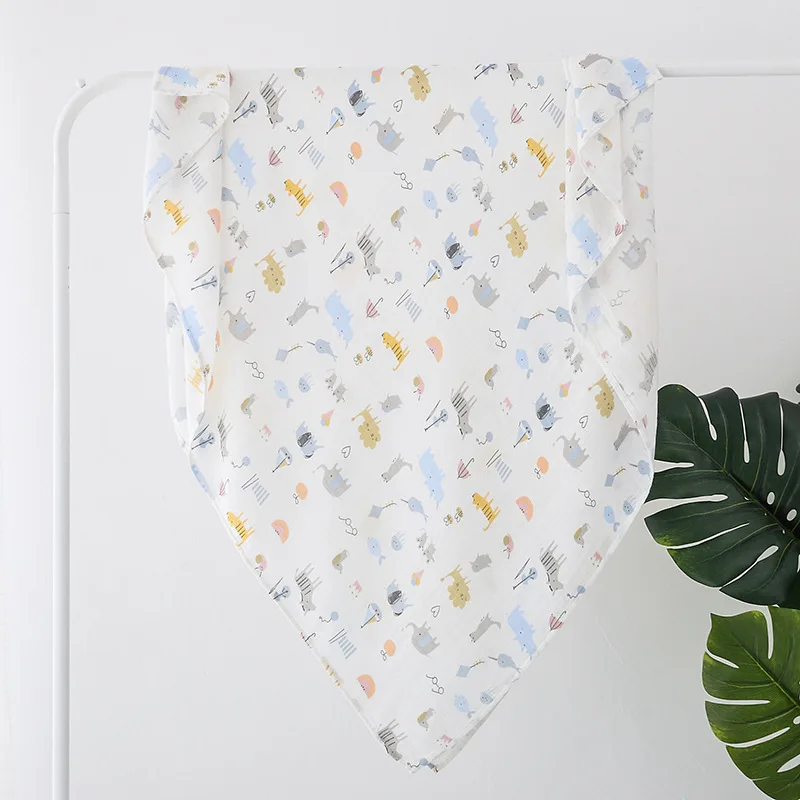 

Newborn Blankets Bamboo Bath Towel 2 Layers Gauze Baby Swaddle Kids Muslin Organic Cotton Fabric Soft Girls Burp Cloth Towel