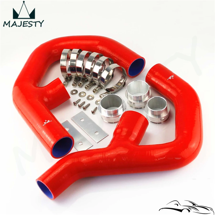 Красный силиконовый шланг интеркулер + крепеж подходит для VW GOLF MK5 MKV GTI 2 0 FSi T 06