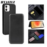 flip cover for iphone 13 12 mini 11 pro max se 2020 xs xr 7 8 plus carbon fiber phone case with card holder magnetic slim coque