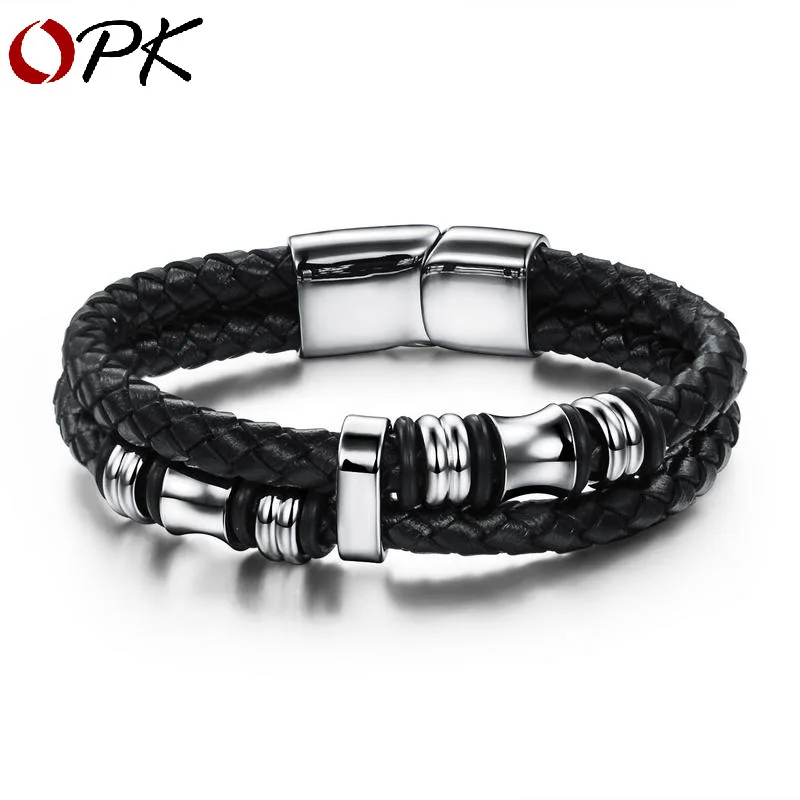 

Europe and the United States new listed personality men's leather bracelet charm bracelet egirl jewelry charm bracelet
