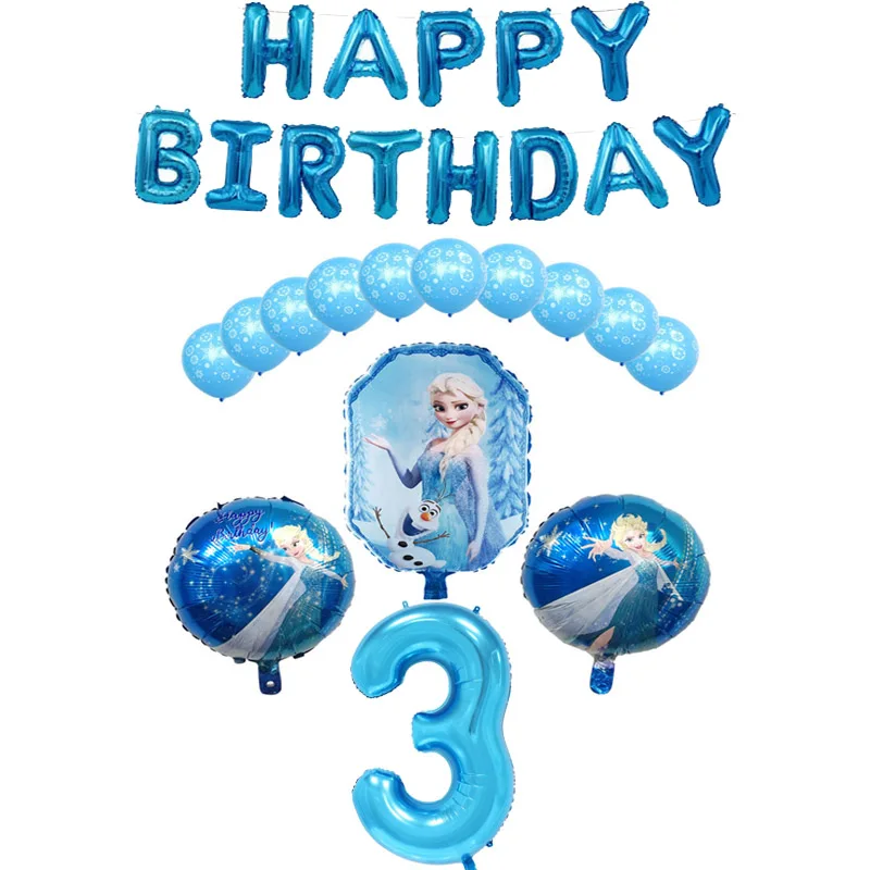 27 шт/лот с днем рождения Эльза Анна прайс алюминиевые воздушные шары из фольги в