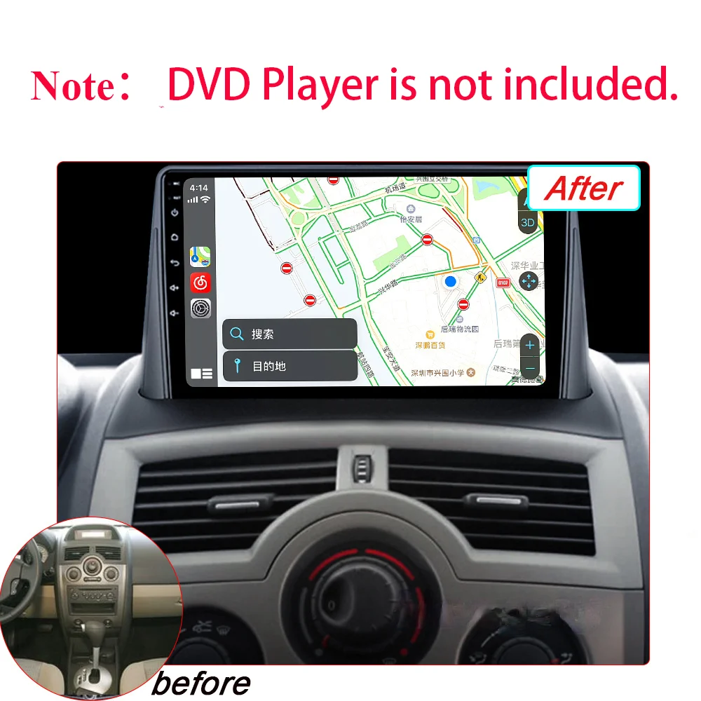 Автомагнитола с 9 дюймовой рамкой для RENAULT Megane2 2004 2005 2006 2007 2008 | Автомобили и