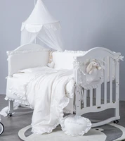 baby bedding sets cotton newborn protector washable crib bumper infant cot lace duvet cover pillowcase mattress cover bedding se