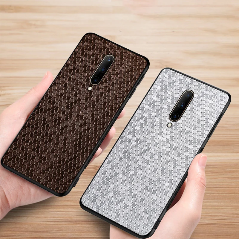 For Oneplus 7T Case Cloth Skin TPU+PC+PU Phone Cover 6T 7 Pro Coque Bumper One plus 5G Back Cases Bag |
