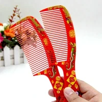 1comb hairdressing pair comb fuching married red combs newcomer bride marriage wedding festive hairbrush hairdressing supplies