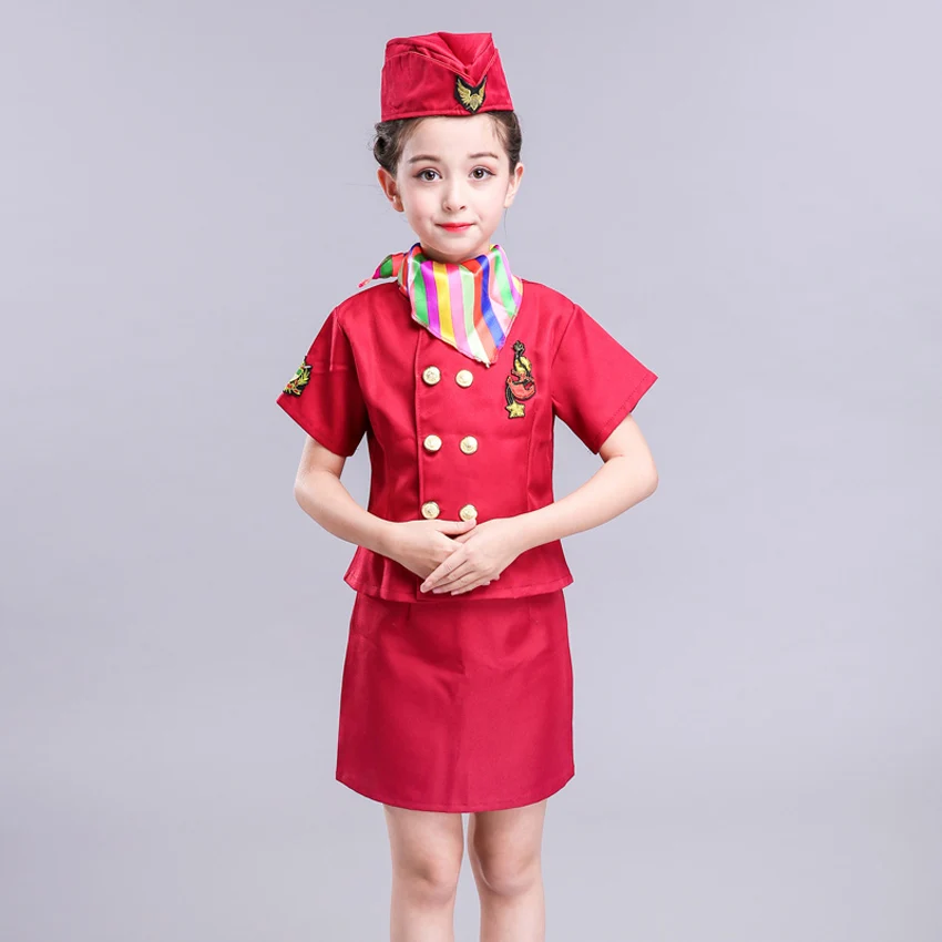 Костюмы на Хэллоуин для детей девочек подростков самолетов официанток стюардесс