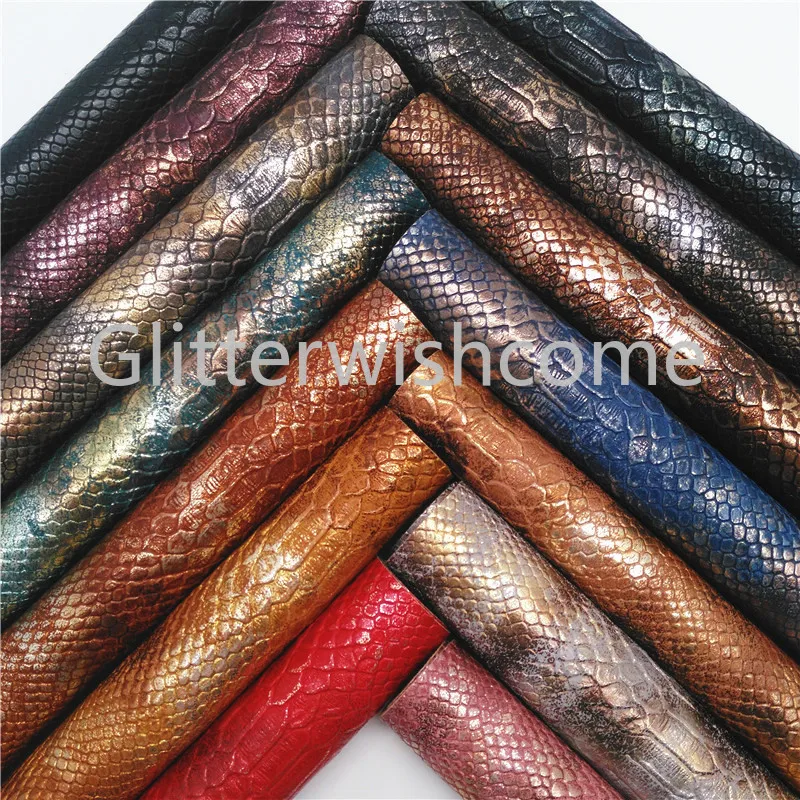 Винил Glitterwishcome размера A4 21 х29 см для бантов металлическая змеиная кожа простыни