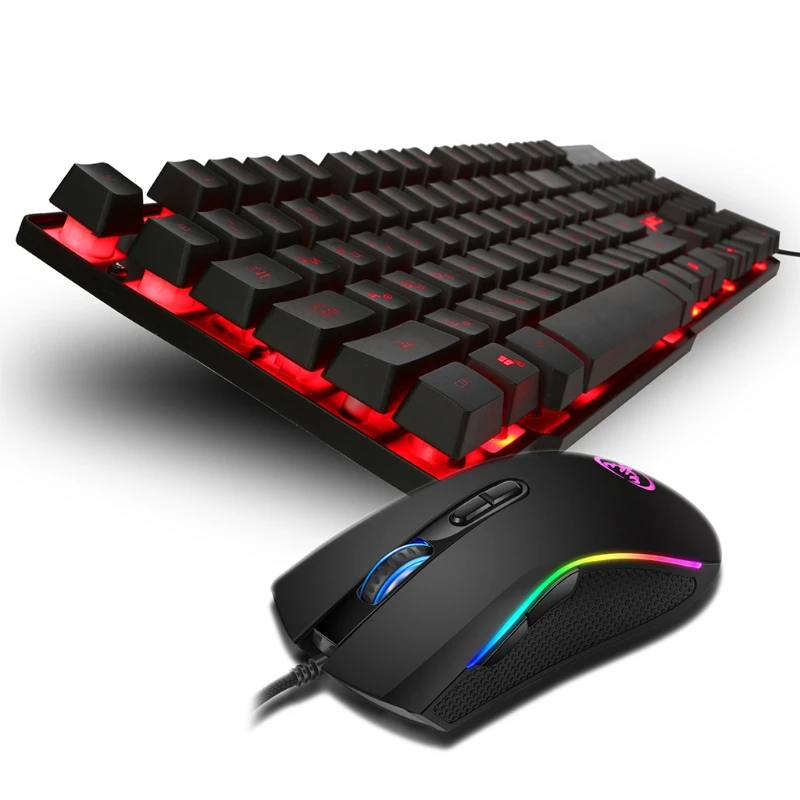 

R8 Three Color Backlit USB Wired Gaming Keyboard and Mouse Set for Notebook Desktop Games Gamer Working Office Homen Use LXAB