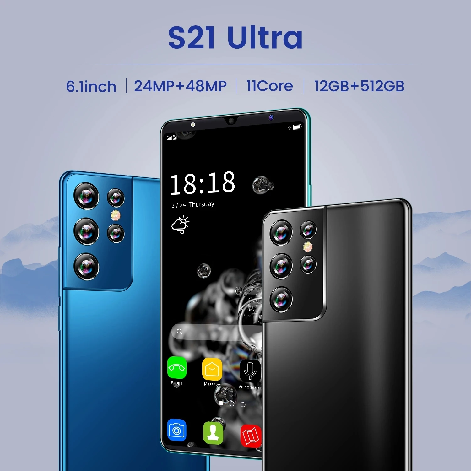 

Global version S21 Ultra mobile phones 16GB 512GB 6.1 inch smartphones Dual SIM telephone 5000mAh cellphones 16+32MP Phones