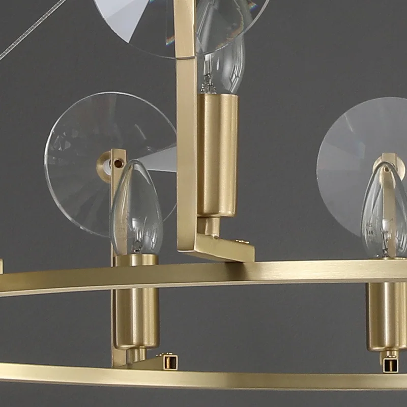 Роскошная латунная Люстра для гостиной Хрустальная потолочная люстра led