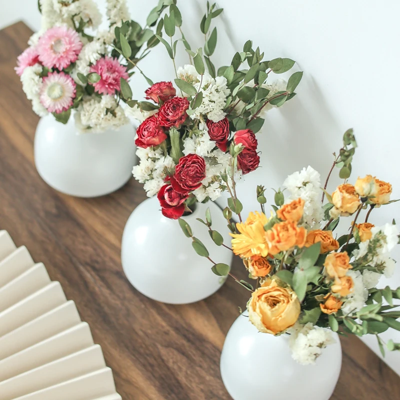 

Best Home Wedding Newyear Art Decoration Beautiful Ins-Style High Quality Preserved Dried Flower Mixed Rose Daisy Oncidium Vase
