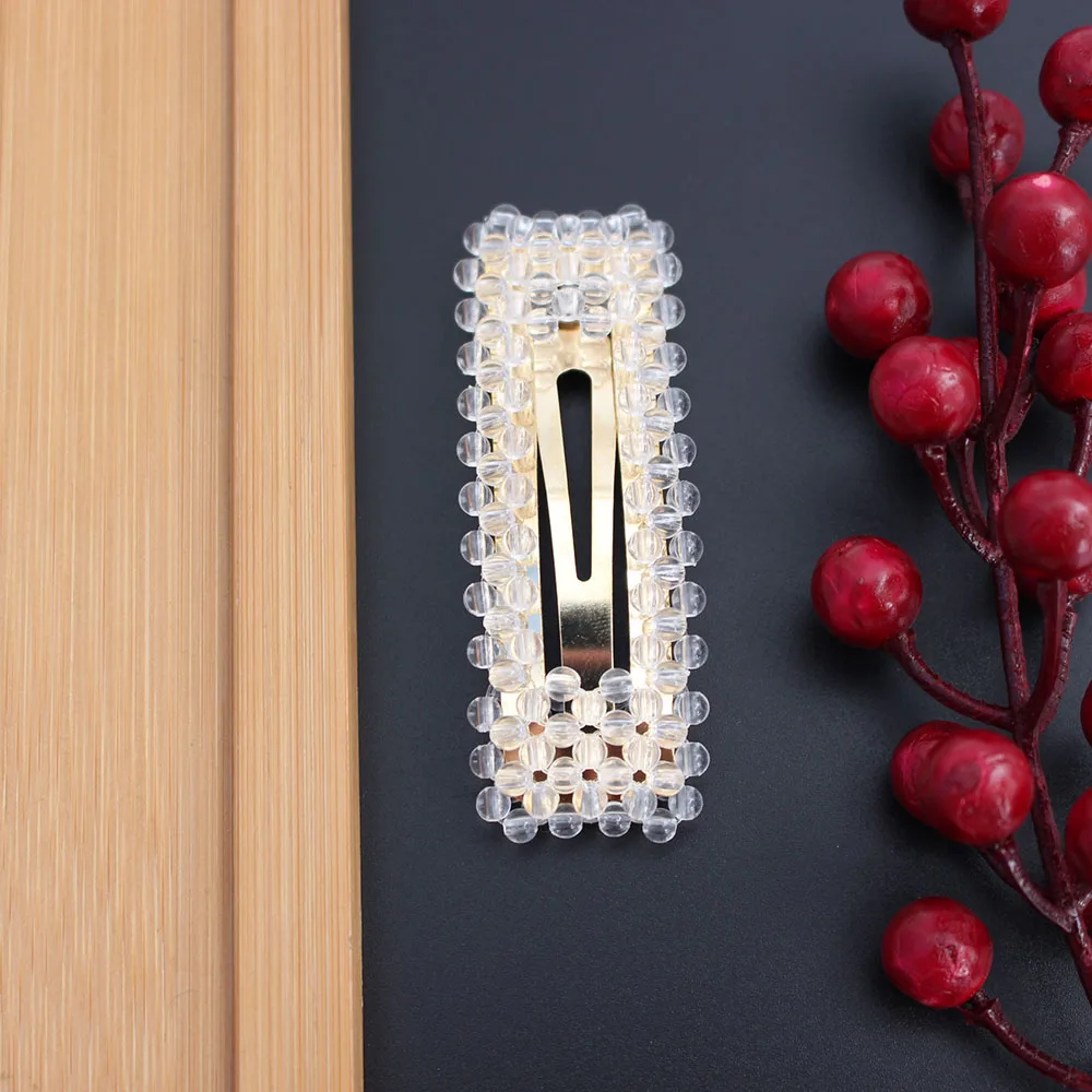 

1pcs Korea Fashion Crystal Hairpins Geometric Rectangle Water drop Hair clips for Women Girls and Ladies Headwear Styling Tools