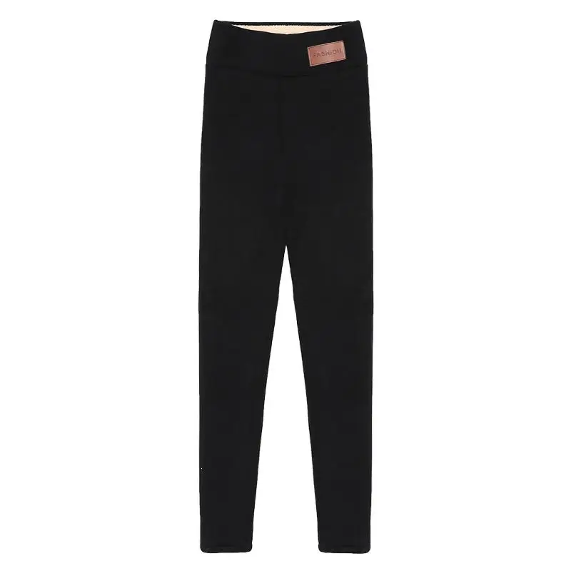 Winter Black Warm Fleece Leggings Skinny Thick Casual Wool Velvet Leggings Women Lambskin Cashmere Leggings