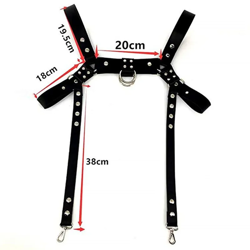 Регулируемый ремень безопасности для тела геев мужские Фетиш кожаные топы ремни