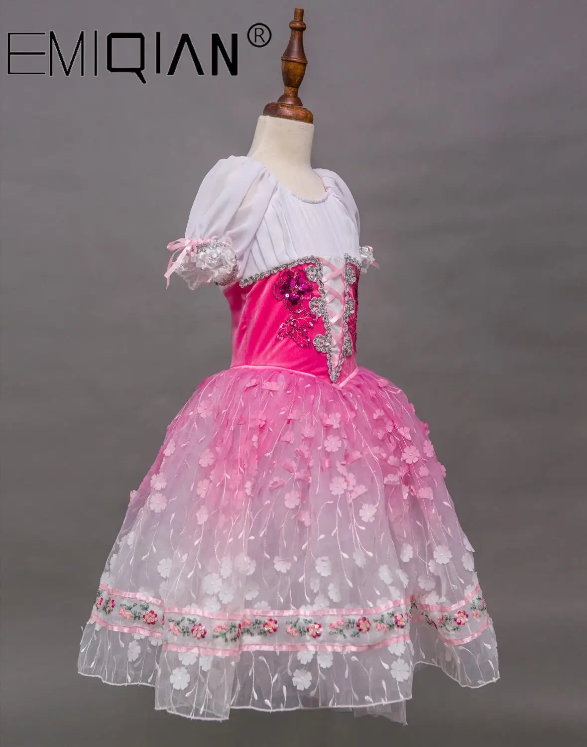 giselle Short Sleeve Velvet Ballet dresses Romantic ballet costumes professional ballet tutus with petals