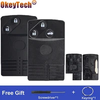 okeytech 234 buttons smart card shell for mazda 5 6 cx 7 cx 9 rx8 miata car smart remote control key shell cover insert blade