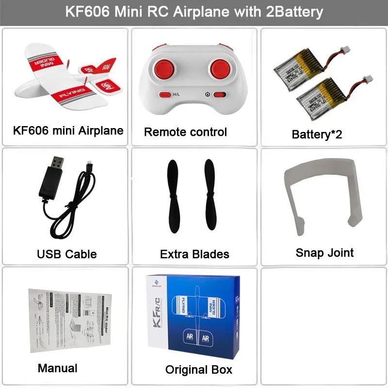 KFPLAN KF606 2,4 ГГц 2CH EPP мини внутренний планер Встроенный гироскоп RTF хорошая гибкость, сильное сопротивление падению - Цвет: 2 Battery