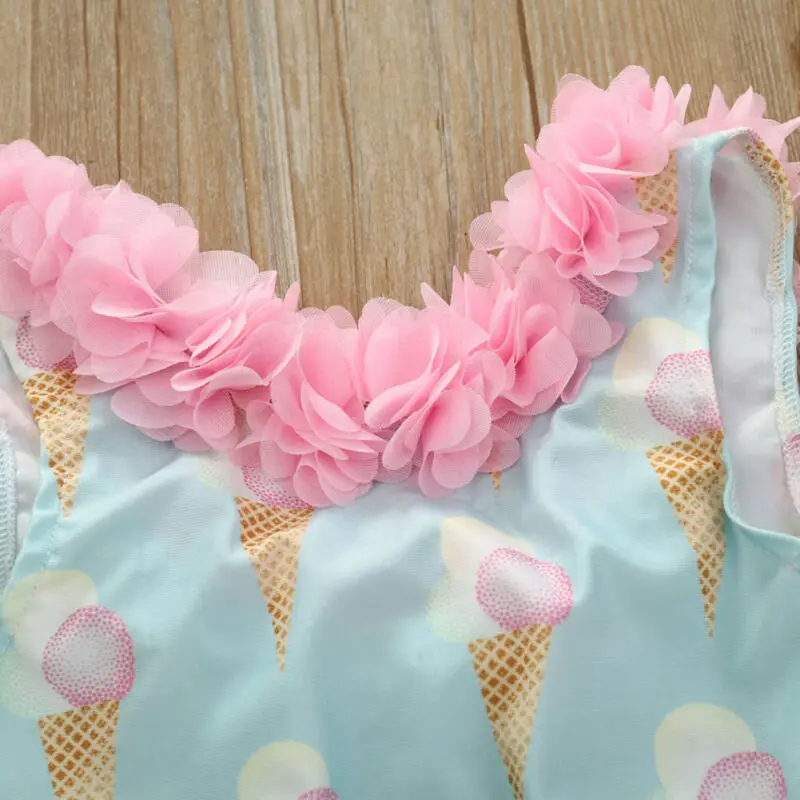 Toddler Kid Swimwear One Piece Printed Flower Bikini Swimsuit Baby Girl Swimming Bathing Costume Children Summer Swimsuits 1-5Y | Спорт и