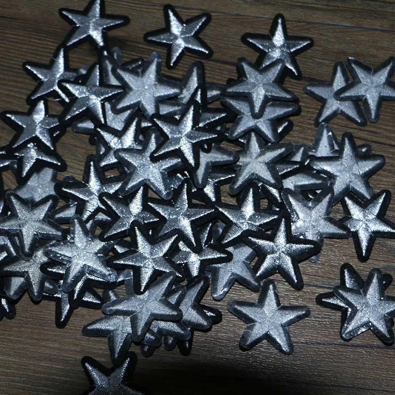 Серебряные нашивки со звездами 20 шт. аксессуары сделай сам для шитья одежды | Дом