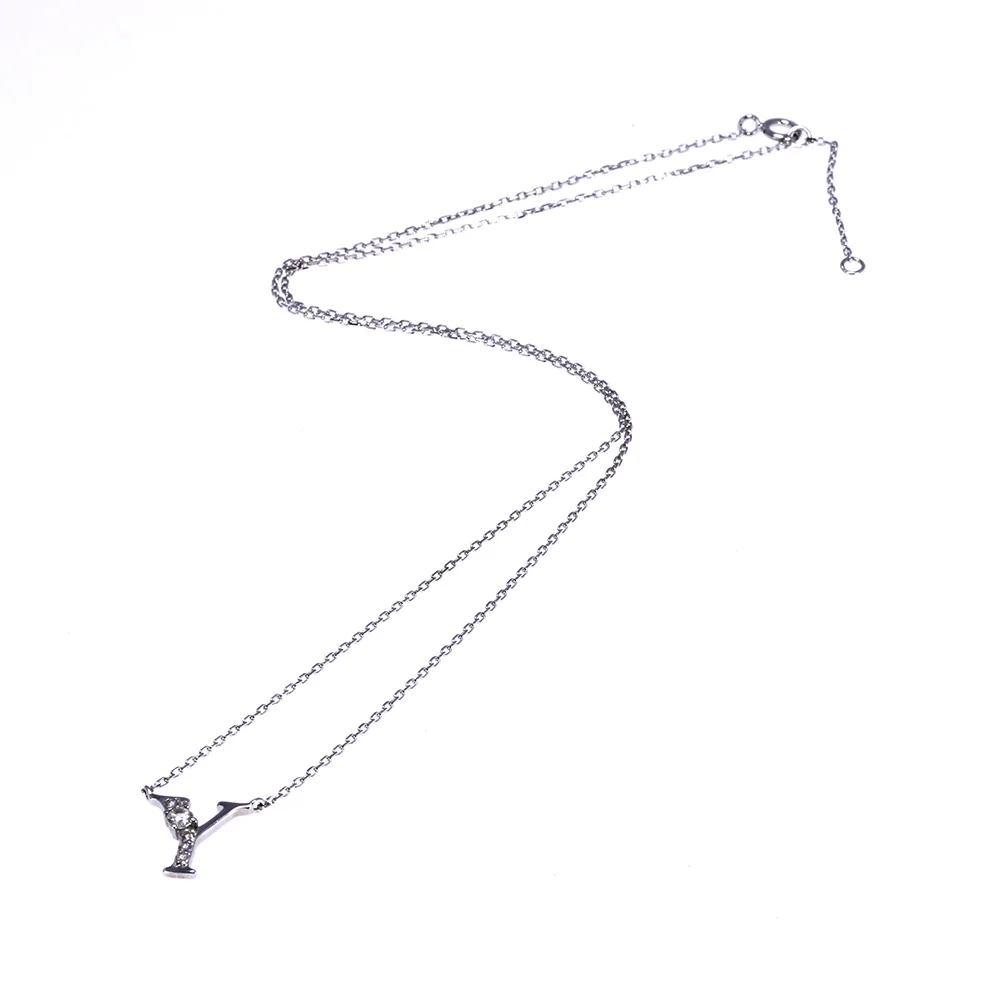 Женское Ожерелье из стерлингового серебра 925 пробы с буквенным Y подвеской