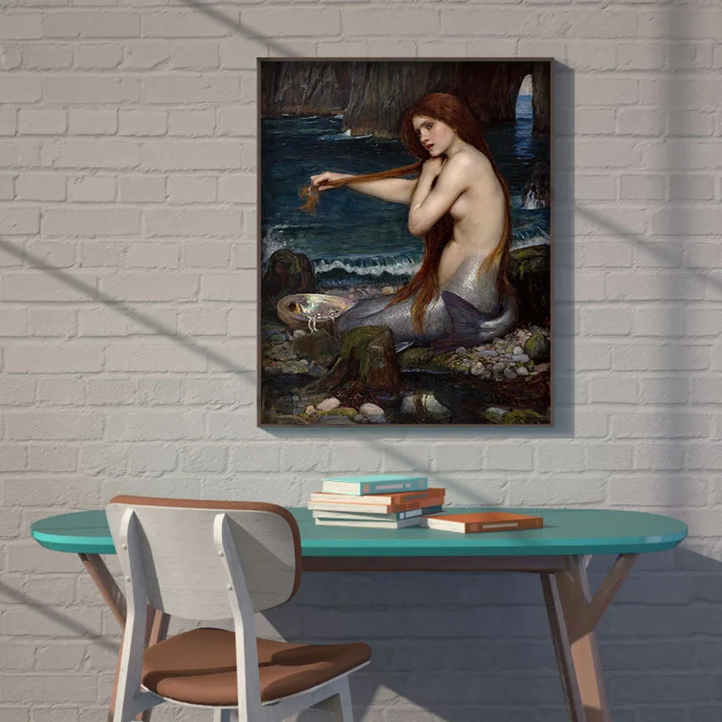 Diy живопись по цифровым фото русалка красивый креативный Рисунок Живопись Ручная