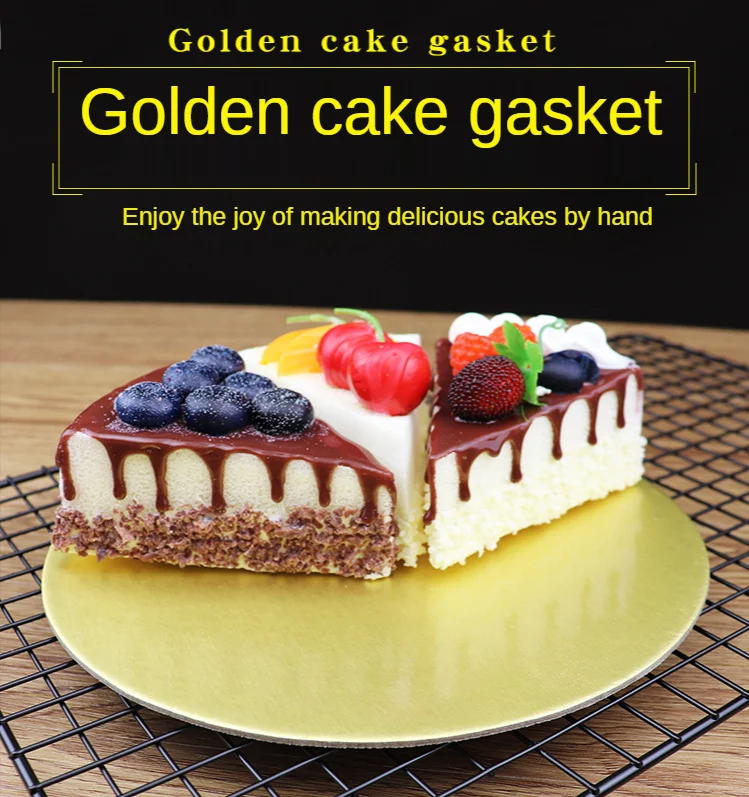 10 шт. набор золотых круглых досок для торта Круглая картонная тарелка дня