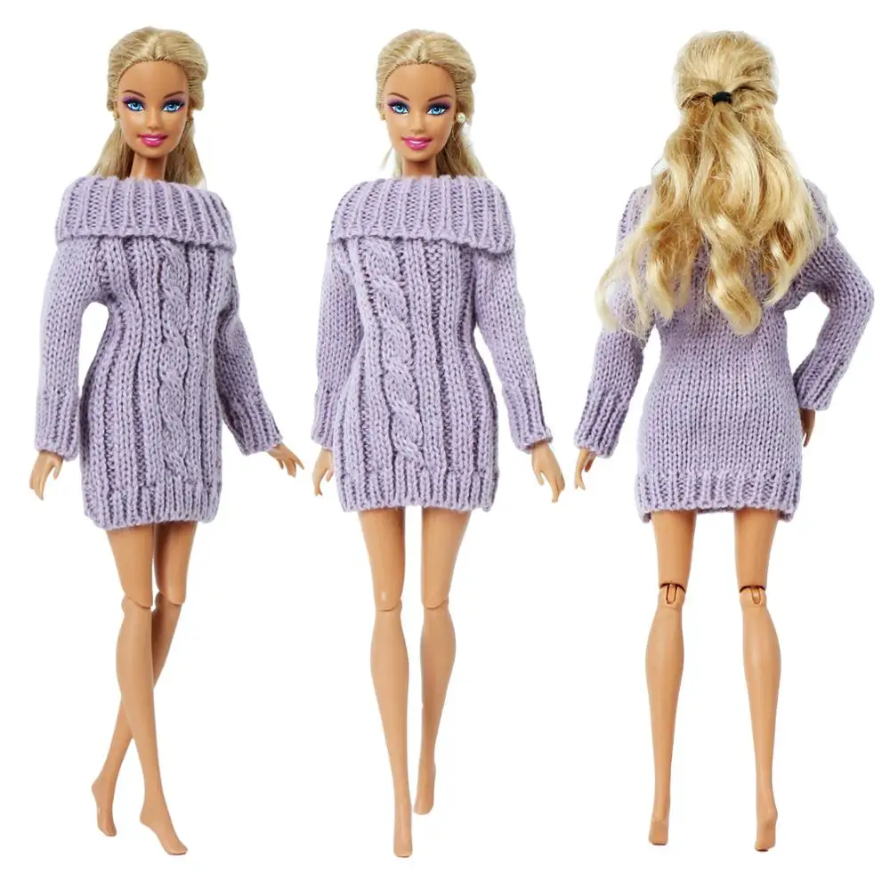 Сплошной цвет фиолетовый мини вязаный мягкий теплый свитер Топы платье