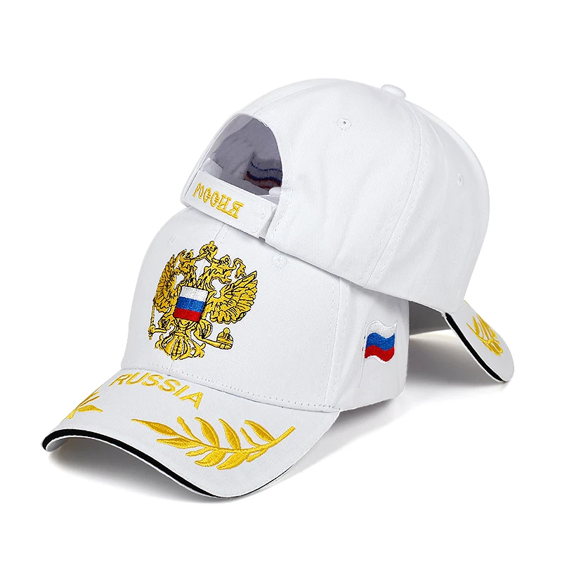 Новая модная бейсбольная Кепка с вышивкой в России, модная бейсболка для мужчин и женщин, повседневные кепки, регулируемые хлопковые спортивные шапки на - Цвет: Белый