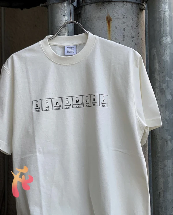 

Men's Clothes Oversized Vetements Lattice Letters T Shirt High Quality Round Neck Summer Vetements Fashion Women's T Shirt