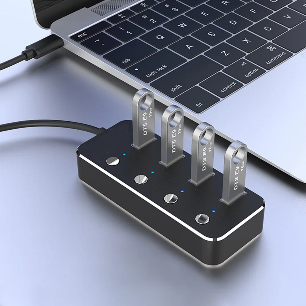 Светодиодный индикаторы дома Алюминий сплава 4 Порты и разъёмы Питание