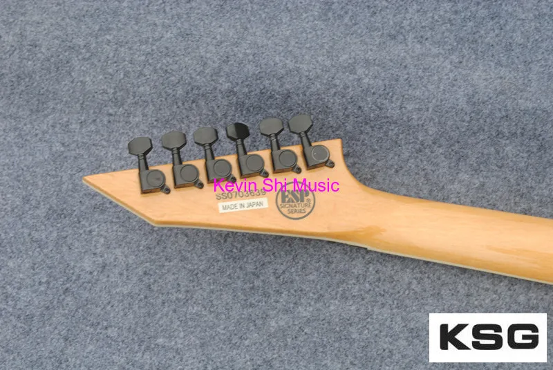 Custom shop Alexi Laiho Гитары зелеными краями cobhc v-образной формы Гитары Череп Топ KSG Кевин shi Гитары s тремоло Floyd Rose