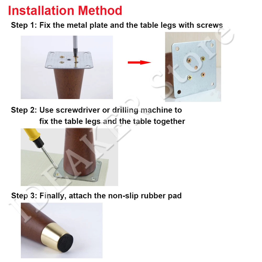 

Wooden Furniture Legs Straight Furniture Legs Sofa Replacement Leg with Metal Footings For Cabinet Couch Chair Table
