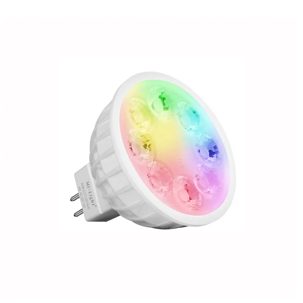 Milight MR16 4W RGB+CCT FUT104 LED Spotlight 2.4G Led Bulb light Wireless Remote lamp AC100-240V on - Светодиодный прожектор Milight MR16 4W RGB+CCT FUT104 с пультом ДУ и беспроводной лампой 2.4G Led Bulb light на переменный ток AC100-240V.