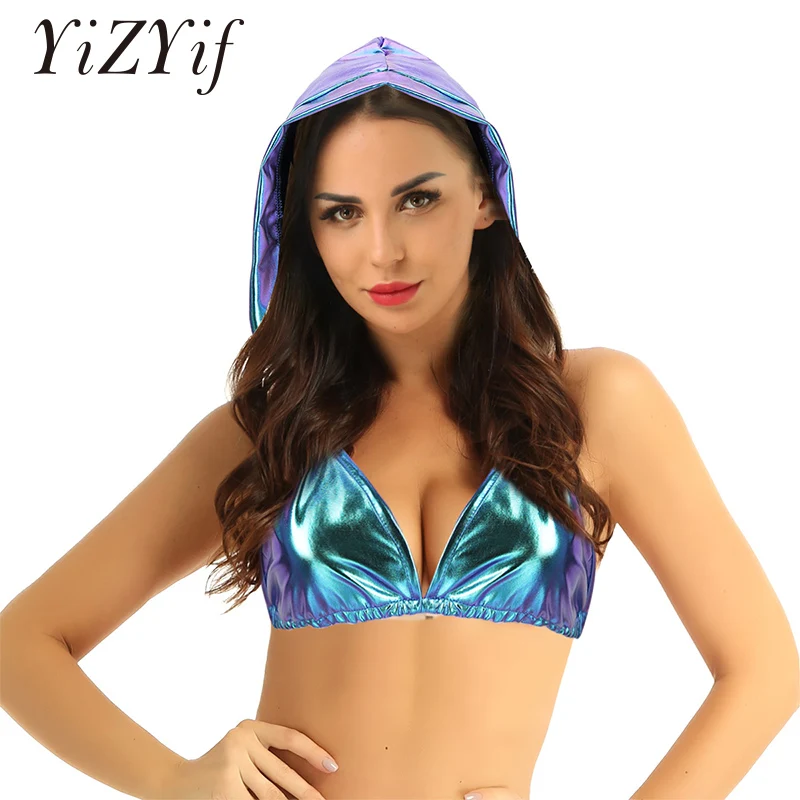 Женский Блестящий бюстгальтер с глубоким V-образным вырезом и открытой спиной |