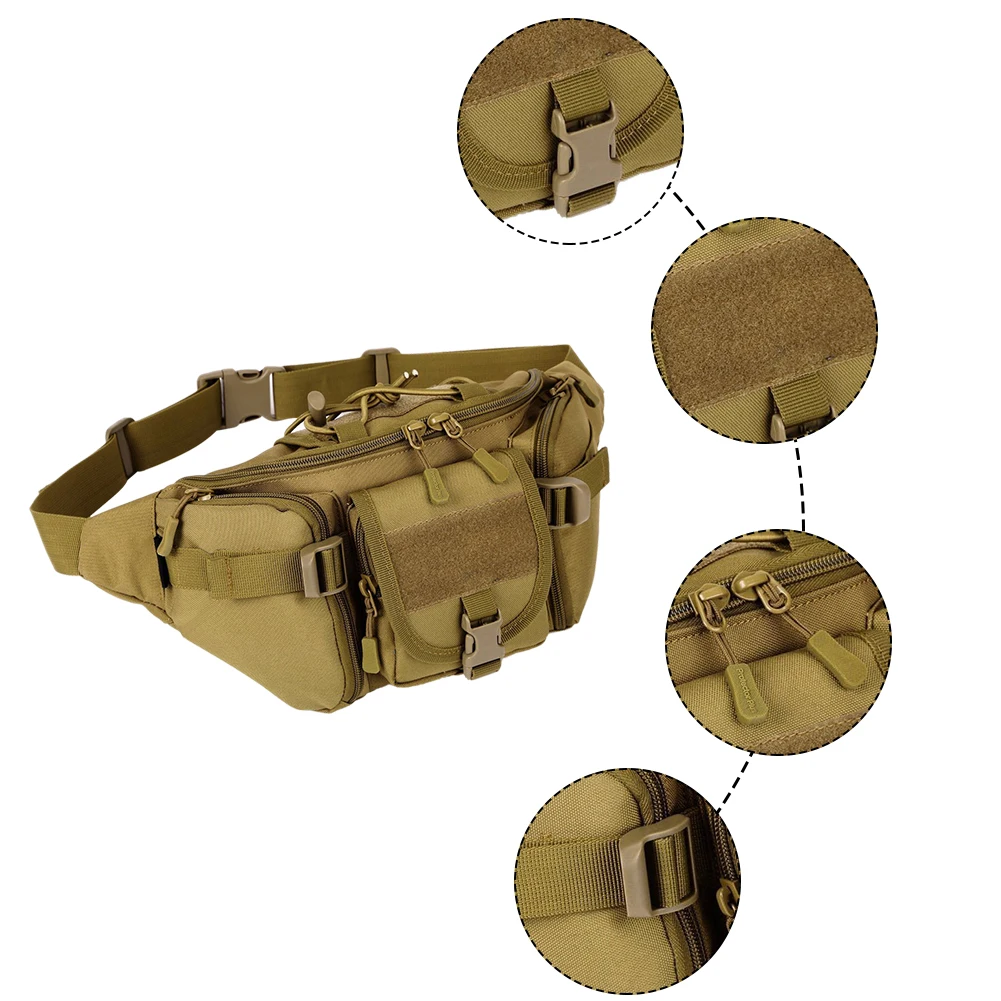 Men's Tactical Waist Bag Pack Military Camo Waterproof Hip Belt Pouch For Hiking Climbing Outdoor Men | Спорт и развлечения