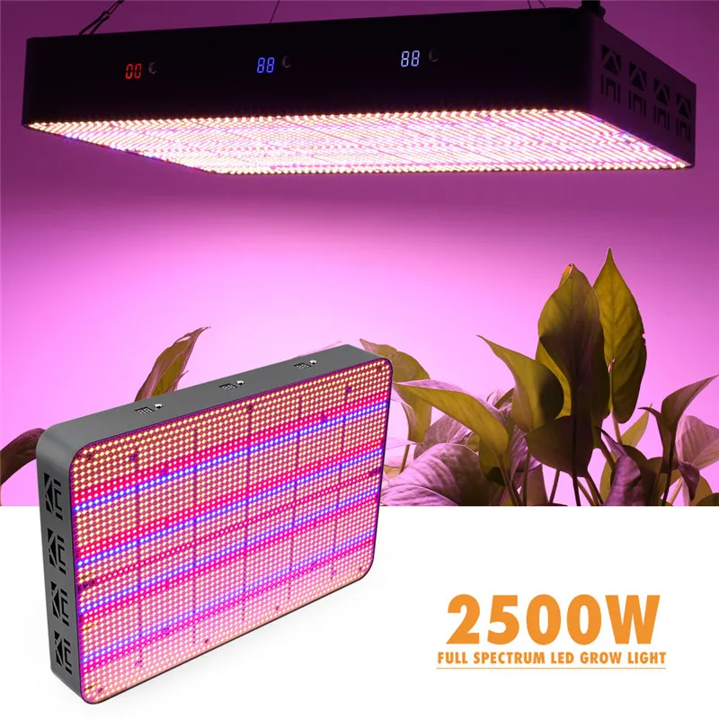 

LED Grow Light 2500W Full Spectrum Phyto Lamp For Plants Indoor Lamps Grow Tent Flowers Fitolamp with Timer 7 Colors Adjustable