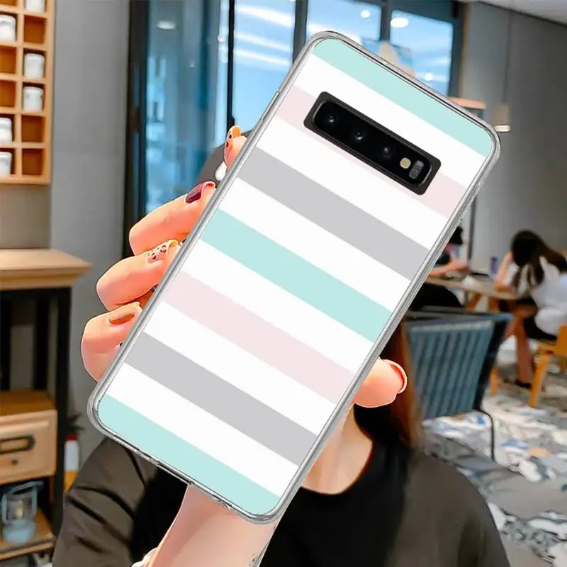 Синий и белый полосатый чехол для телефона Samsung S6 S7 edge S8 Plus S9 S10 plus E(lite) | Мобильные