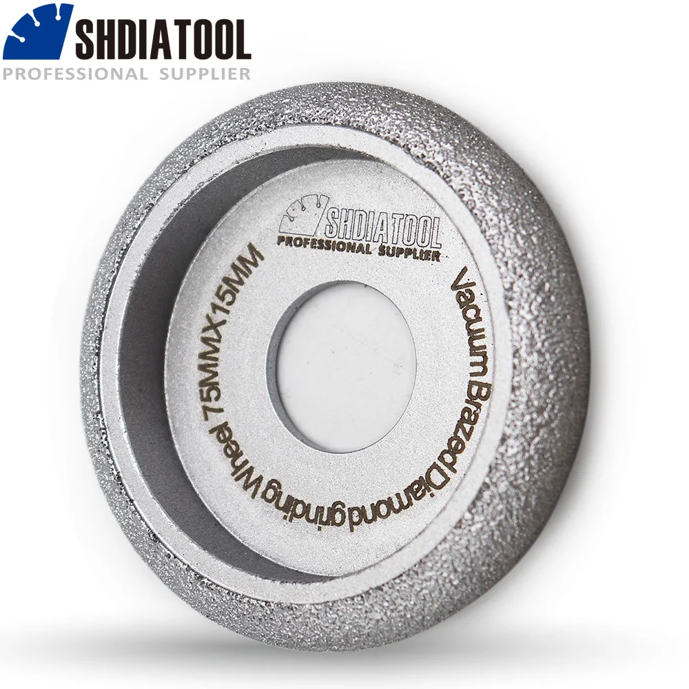 SHDIATOOL 75 мм x 15 ВАКУУМНОЙ ПАЙКИ Diamond выпуклых шлифовального круга для шлифовки