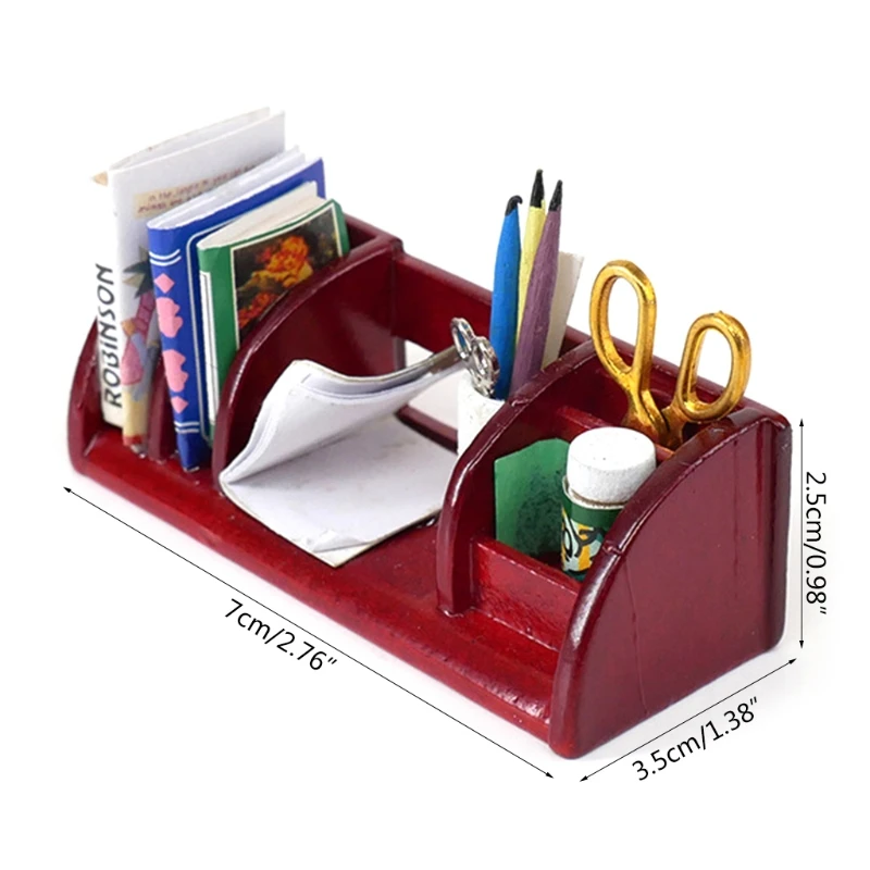 

1:12 Scale Mini Bookshelf Scissors Model Dollhouse Miniature Accessories Living Room Doll House Furniture Toy