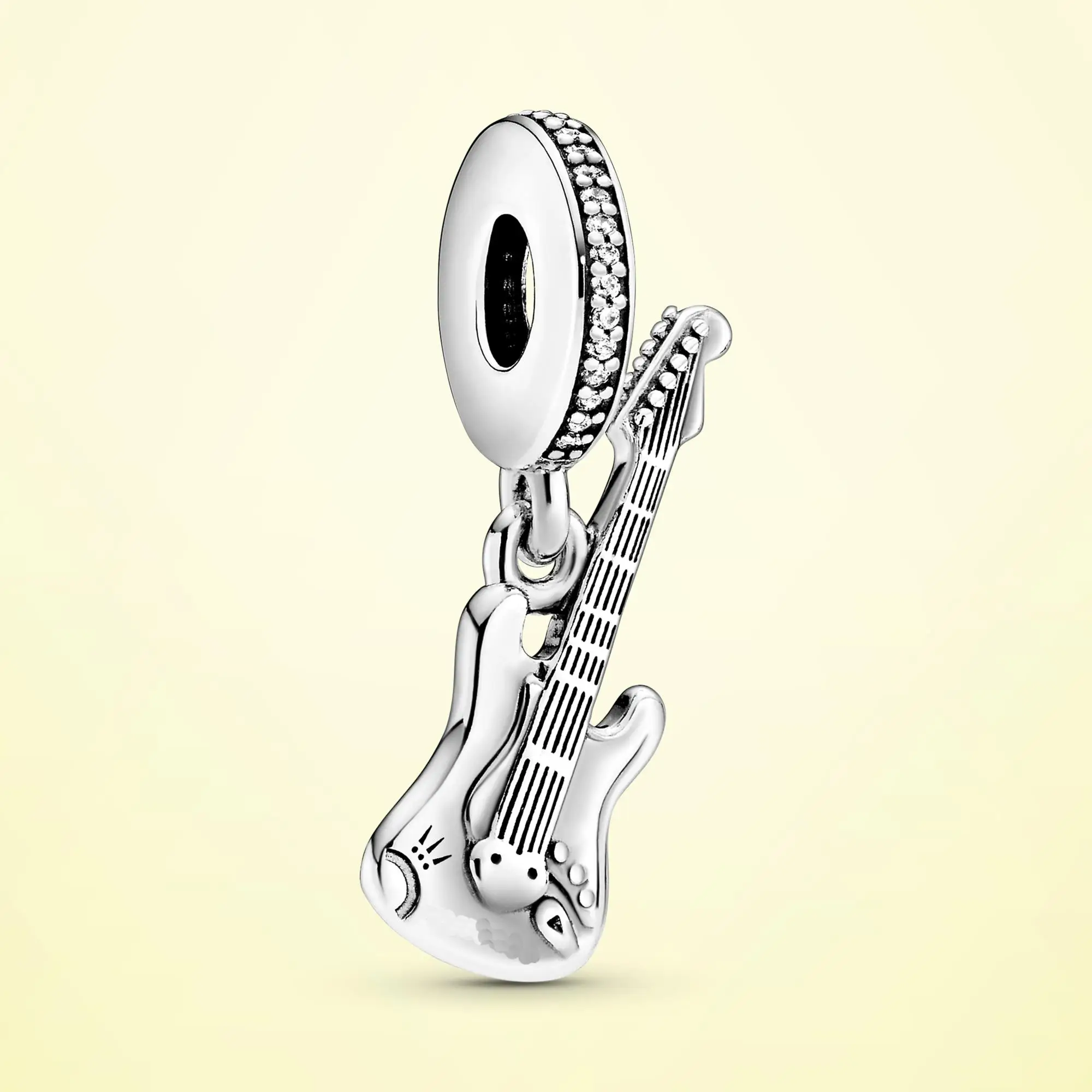 

Joias finas 925 prata esterlina guitarra eletrica balancar charme contas caber pulseira pan original s925 jioas de prata