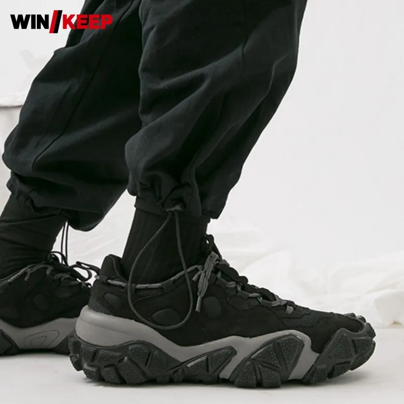 Мужские новые кроссовки для бега в стиле Харадзюку Нескользящие на плоской