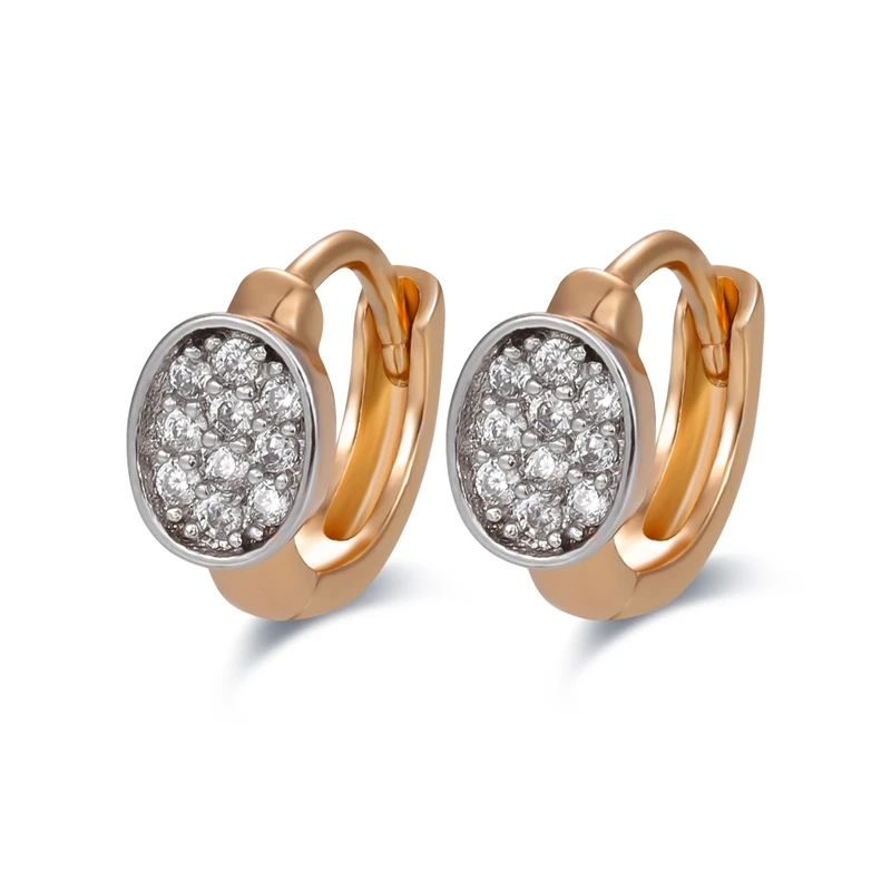 Позолоченные CC серьги-кольца для маленьких девочек Bijoux Brincos Ювелирные изделия с кристаллами CZ Циркон Серьги 11E18K-18