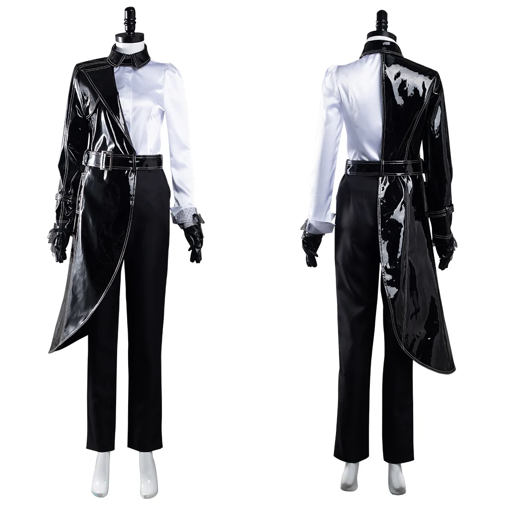 

Cruella Cosplay Costume Black White Unform Suit Shirt Coat Pants Outfits for Adult Men Women