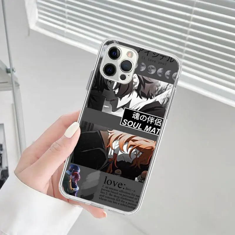 Anime Bungou Stray Dogs Dazai Osamu Phone Case for iPhone 13 12 mini 11 pro Xs max Xr X 8 7 6 6s Plus 5s cover images - 6