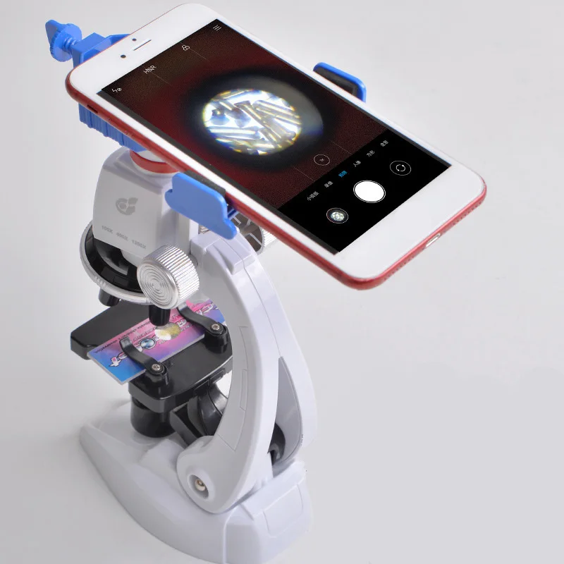 

New Microscope Kit Lab LED 100X-400X-1200X Home School Educational Toy Gift Refined Biological Microscope For Kids Child