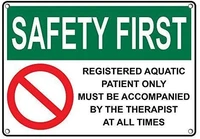 tin sign adorepug tin sign warning sign safety first registered aquatic sign room metal poster wall decor