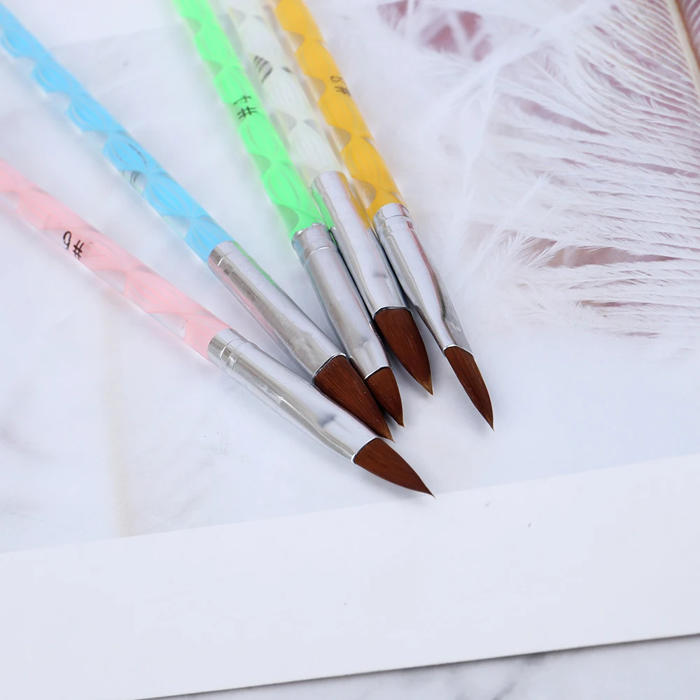 5 шт./компл. набор кистей для ногтей Цвет Фул с украшением в виде кристаллов