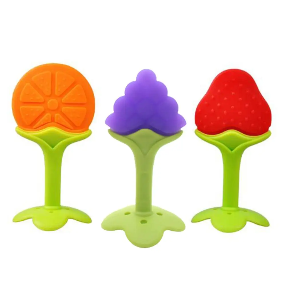 Детский безопасный Прорезыватель для зубов младенца силикона оранжевого цвета