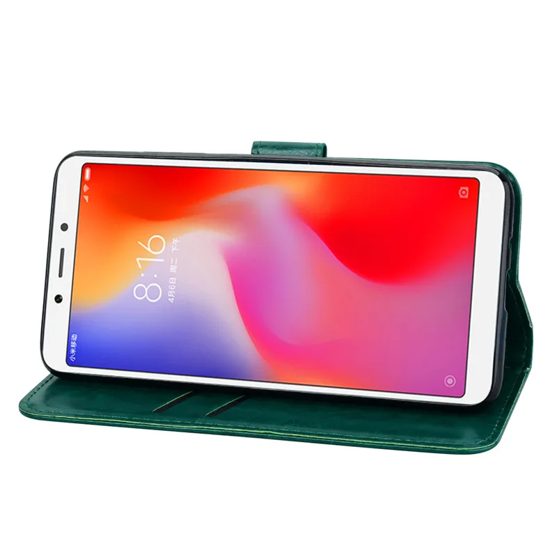 Кожаный флип-чехол для Xiaomi Redmi 6A телефона бумажник чехол для телефона для Xiaomi Redmi 6A держатель для карт чехол книжка Funda Redmi 6A чехол
